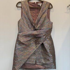 Topshop Metallic Iridescent Mini Dress – Size 8 – NYE Party Dress – 28.5” Length